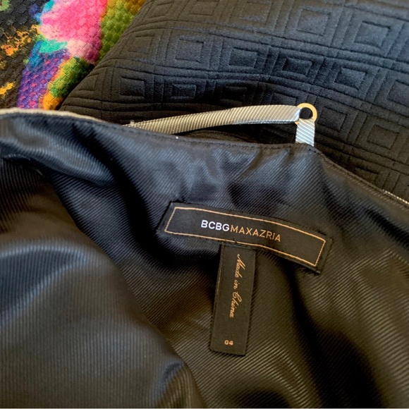 BCBG MAX AZRIA BLACK GREY SPAGHETTI STRAP COCKTAIL DRESS FORMAL DRESS - Picture 4 of 13